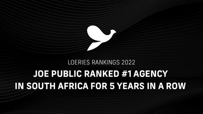 Joe Public Retains Top Spot As SA's Number One Agency For The 5th Consecutive Year