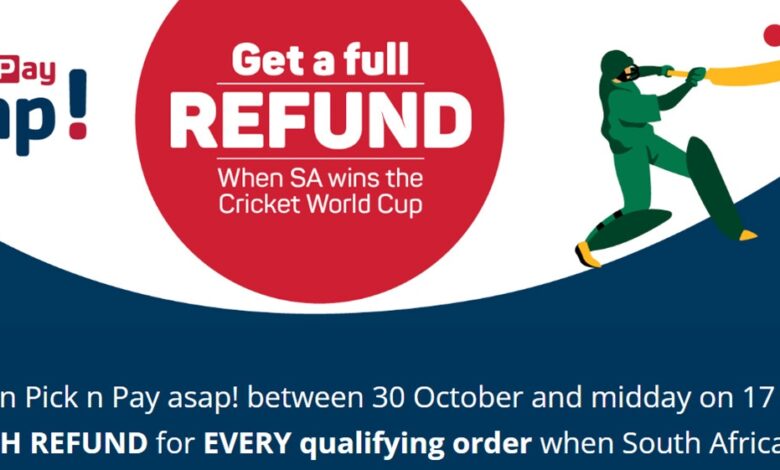 Pick n Pay Asap! Offers A Full Refund Guarantee When Proteas Win Cricket World Cup 2023