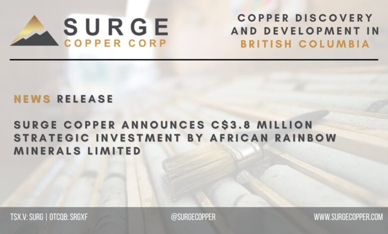 African Rainbow Minerals Limited Acquires Shares Of Surge Copper Corp.