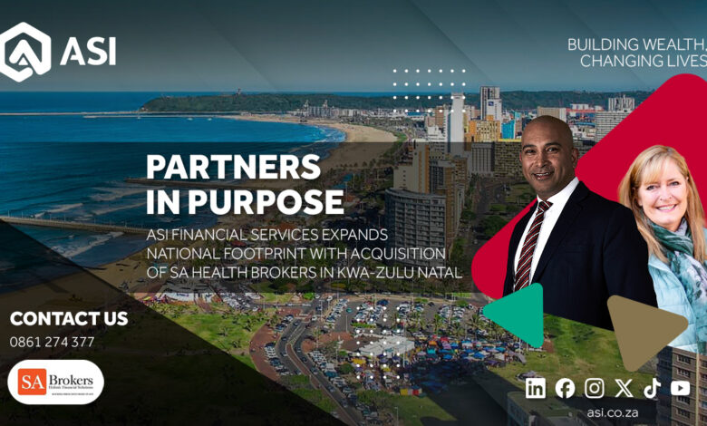 ASI Financial Services Grows Kwa-Zulu Natal Footprint With Acquisition Of SA Health Brokers